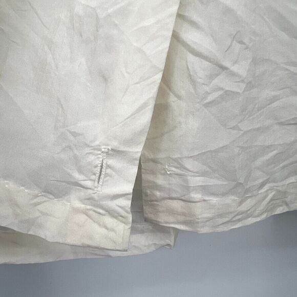 Unbranded Satin Ivory Asian Print Short Sleeve Oversized Button Up Top Small - Picture 4 of 9